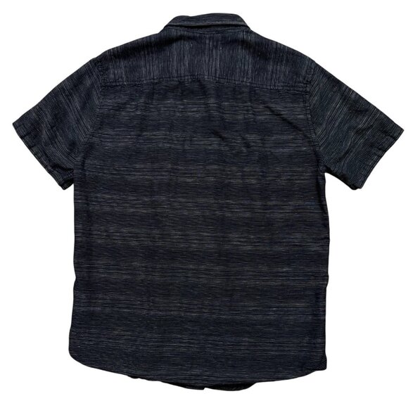 Outerknown Shirt Mens Size M Short Sleeve Organic Cotton Linen Gray Striped - Picture 3 of 6